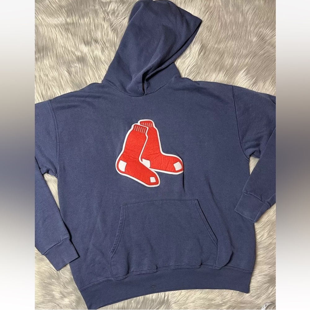 Vintage 90s Lee Sport Navy Boston Red Sox Baseball Sweater Hoodie